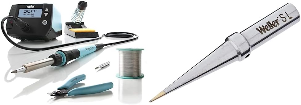 Weller WE 1010 (T0053298390) Bildungs-Kit 70 W/230 V & ET-S Lötspitze, Langform, konisch, 0,4 mm Löt
