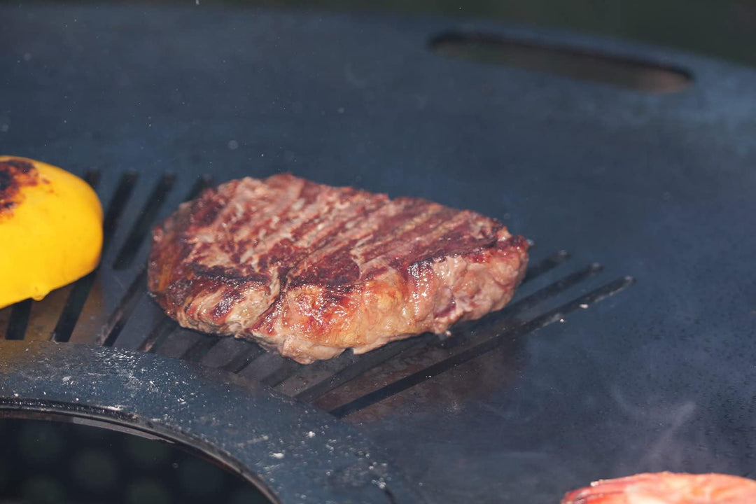 Dynamic-Wave Premium Feuerplatte 80 cm - 5mm dick - Grillring & BBQ-Platte & 4 Handgriffen - Ultimat