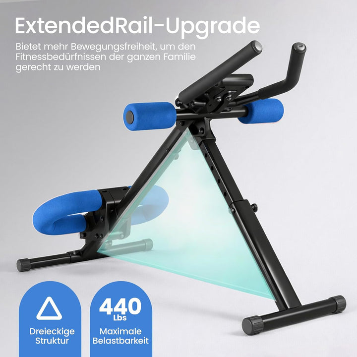 Ab Trainer Abdominal Muscle Machine Adjustable for Home Gym, Foldable And Space-Saving, Quiet Wheels