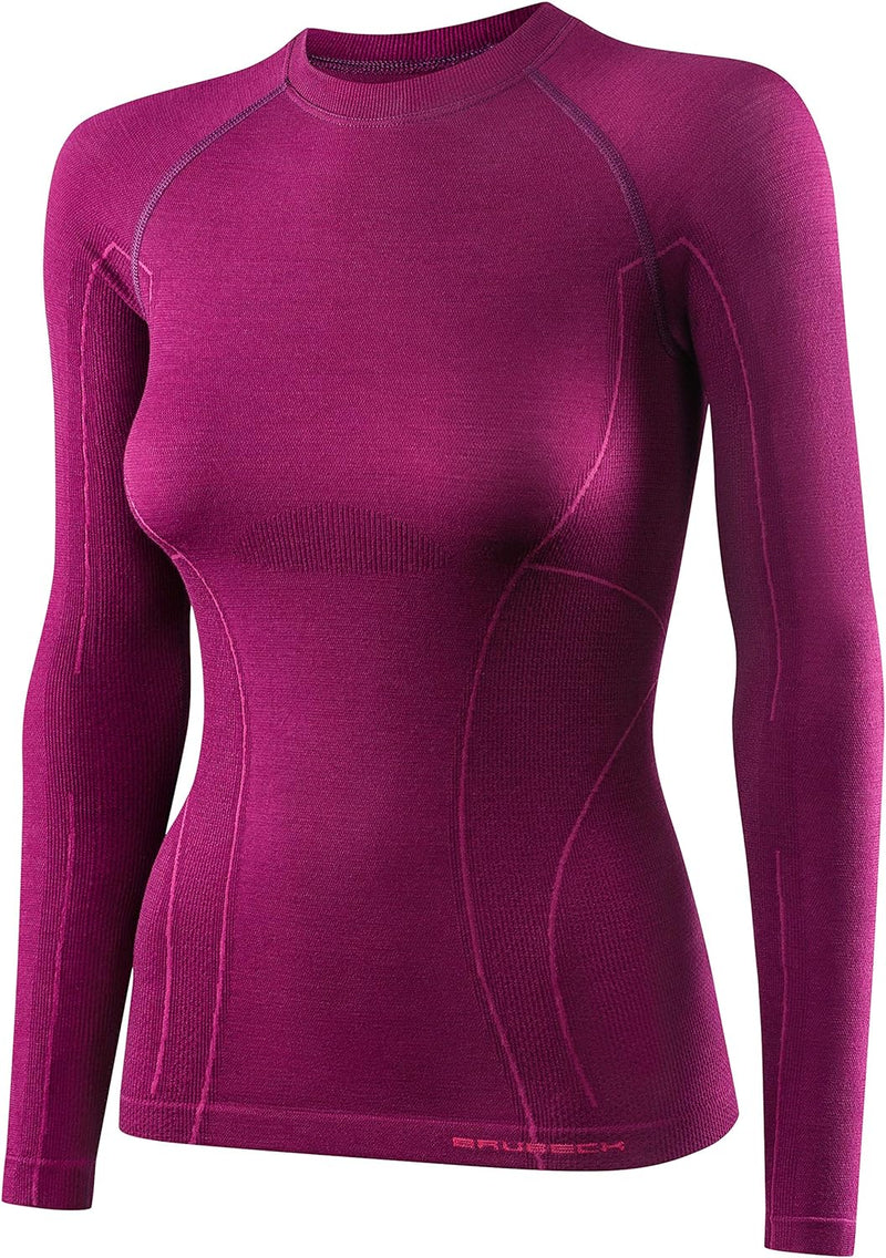 BRUBECK Damen Langarm Funktionsshirt | Atmungsaktiv | Thermo | Sport | Outdoor | Unterhemd | Unterwä