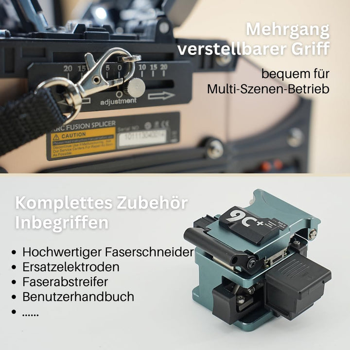 QIIRUN SD-9 Glasfaser Spleissgerät mit OPM und VFL Erstaunlich 5-Sekunden-Spleissen und 11-Sekunden-
