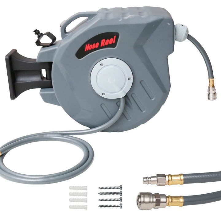 Joparri 20m Druckluftschlauch Aufroller Automatisch mit 1/4" Anschluss, Schlauchaufroller Automatisc