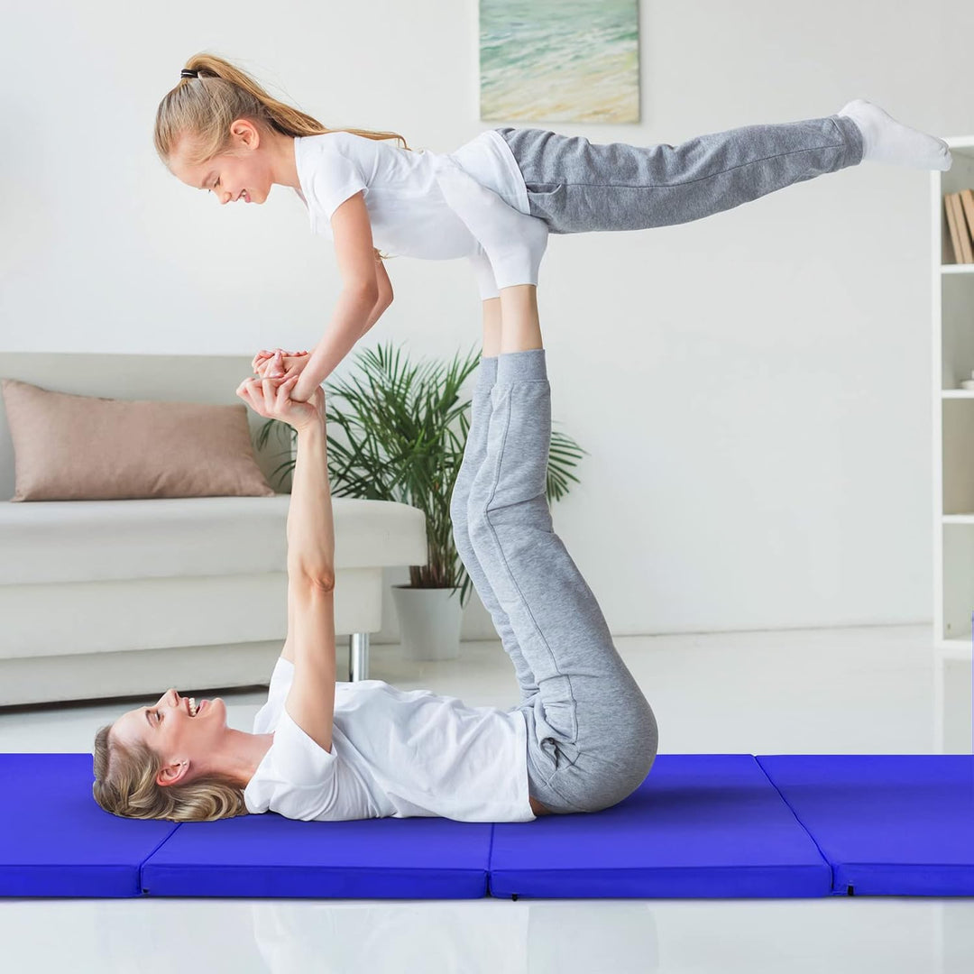 COSTWAY 240 x 120 x 5 cm Weichbodenmatte, Gymnastikmatte klappbar, Yogamatte mit Klettverschluss und