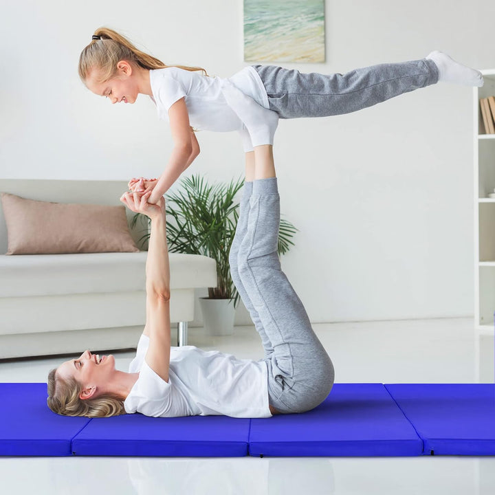 COSTWAY 240 x 120 x 5 cm Weichbodenmatte, Gymnastikmatte klappbar, Yogamatte mit Klettverschluss und