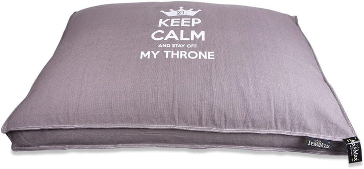 Lex & max Keep Calm lose Bezug für Hundekissen Laufgitter 120x80x9cm Taupe
