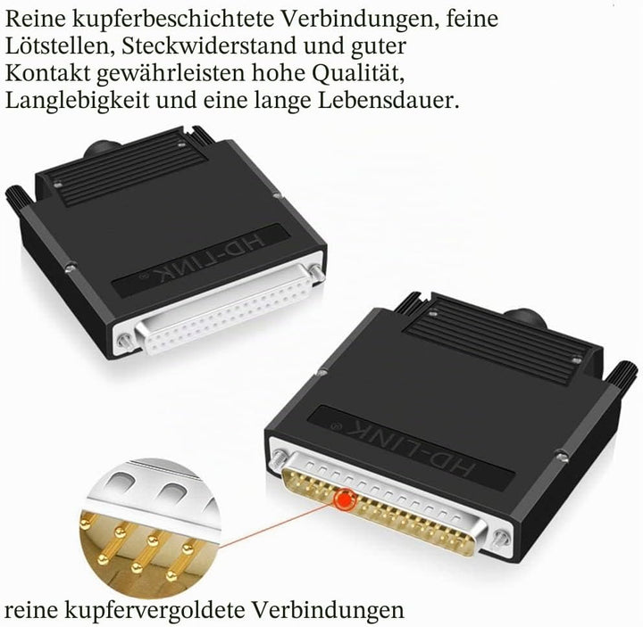 PENGLIN Thinner DB37 Solderless RS232 D-SUB Serial to 37-pin Port Terminal Stecker Adapterverbinder