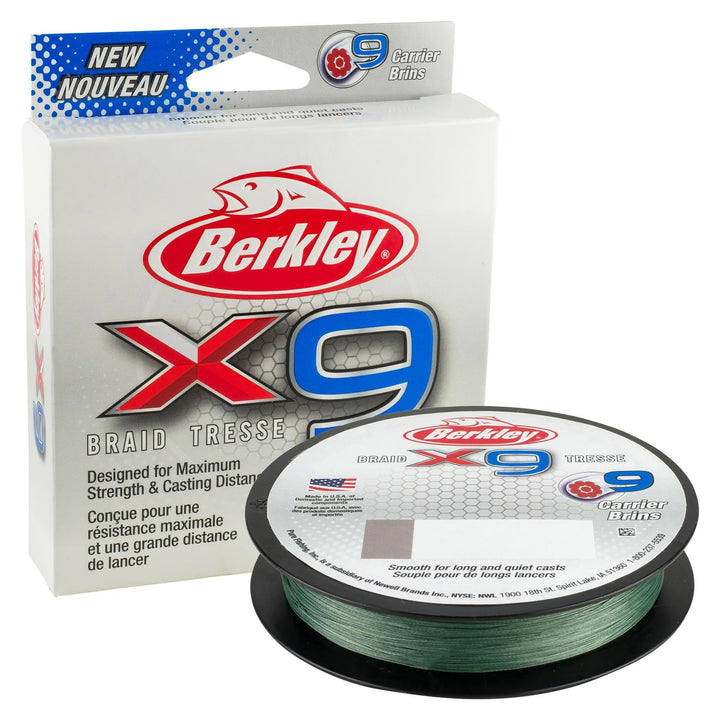 Berkley 9 x geflochtene Angelschnur 328 Yards Low-Vis Grün 9 Kilogramm, 328 Yards Low-Vis Grün 9 Kil