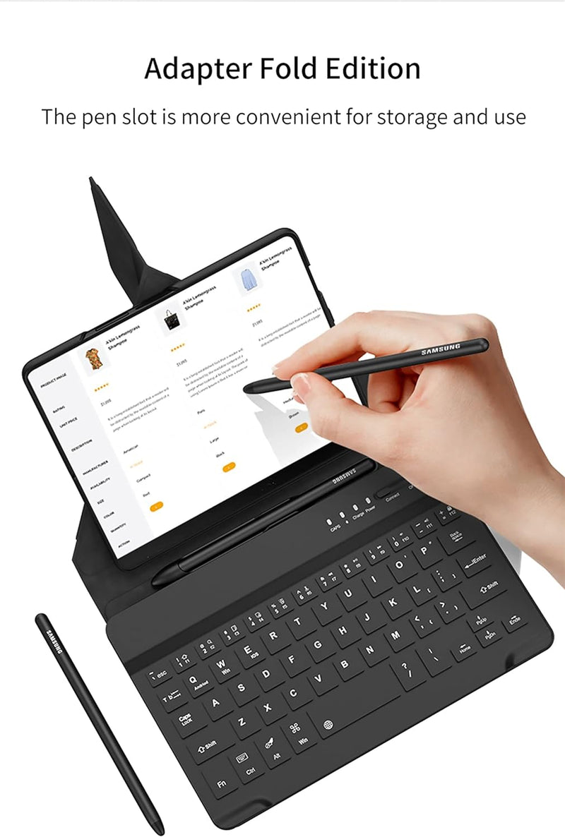 COQUE Samsung Galaxy Z Fold 2 Handyhülle,Handy Büro Tastatur+Touch Stift,Schutzfolie integrierte Han