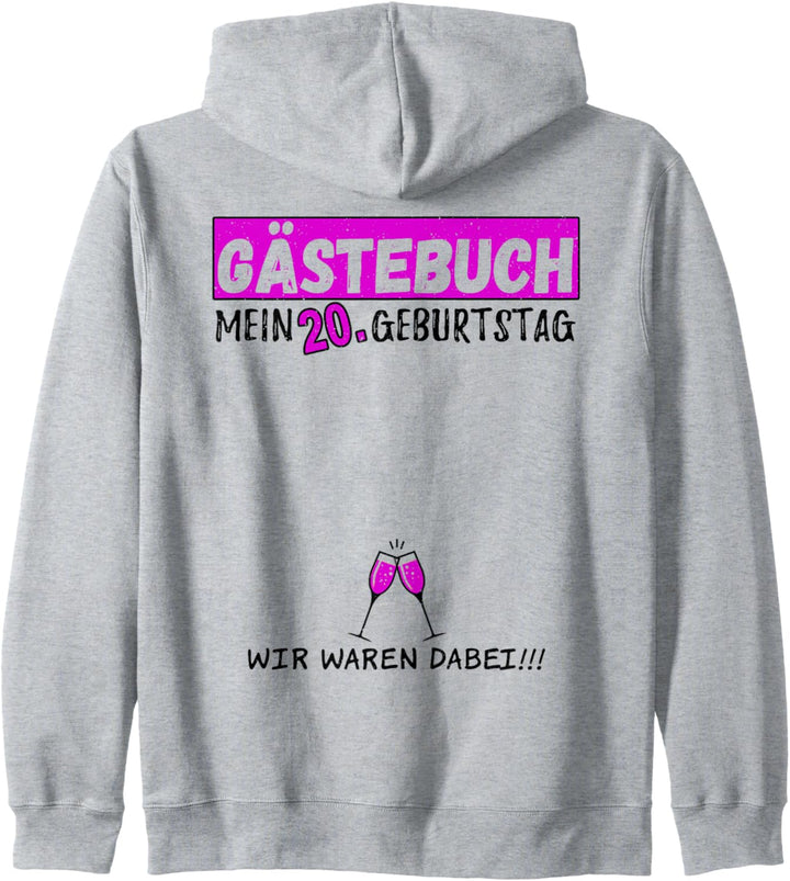 20. Geburtstag Gästebuch 20 Jahre Geburtstagsgeschenk Gast Kapuzenjacke