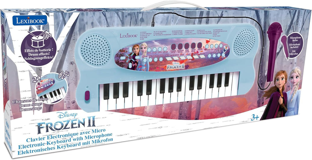 Lexibook Frozen 2 Die Eiskönigin ELSA Anna Olaf Elektronische Einhorn-Tastatur, 32-Tasten-Piano, Mik