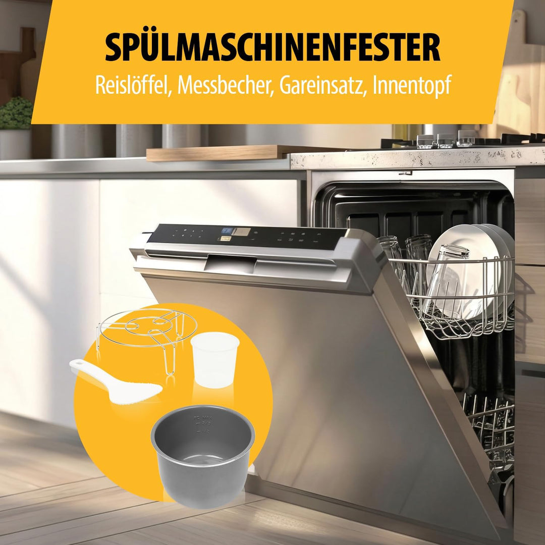 Tristar Elektrischer Schnellkochtopf, 6 l Fassungsvermögen, 1000 W Leistung, Mehrstufige Sicherheits