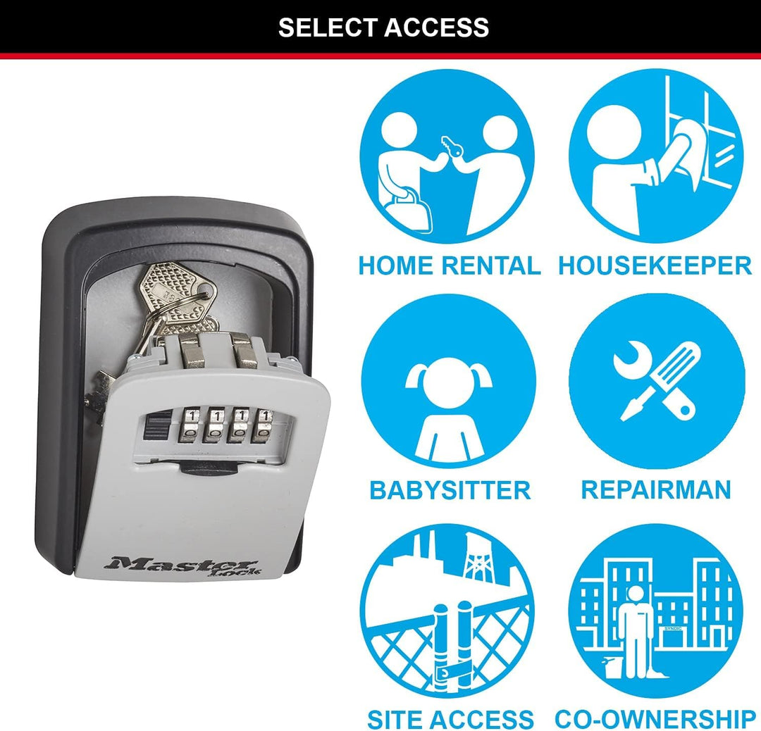 Master Lock Schlüsseltresor + Ausziehbares Schlüsselkabel [Medium] [Wandhalterung] [Zahlencode] - 54