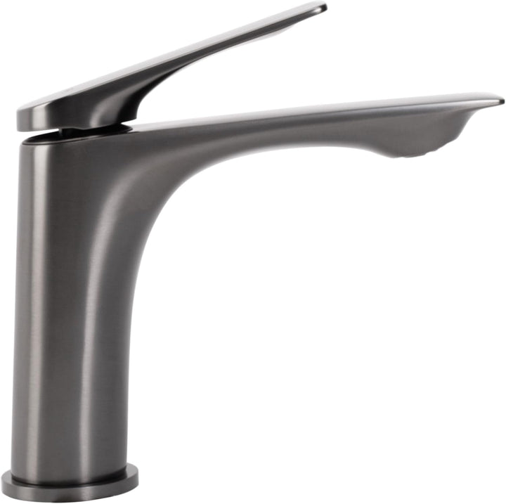 Rea Waschtischarmatur AVALON titanium Low Wasserhahn Bad Badarmatur aus Messing Armatur für Waschbec