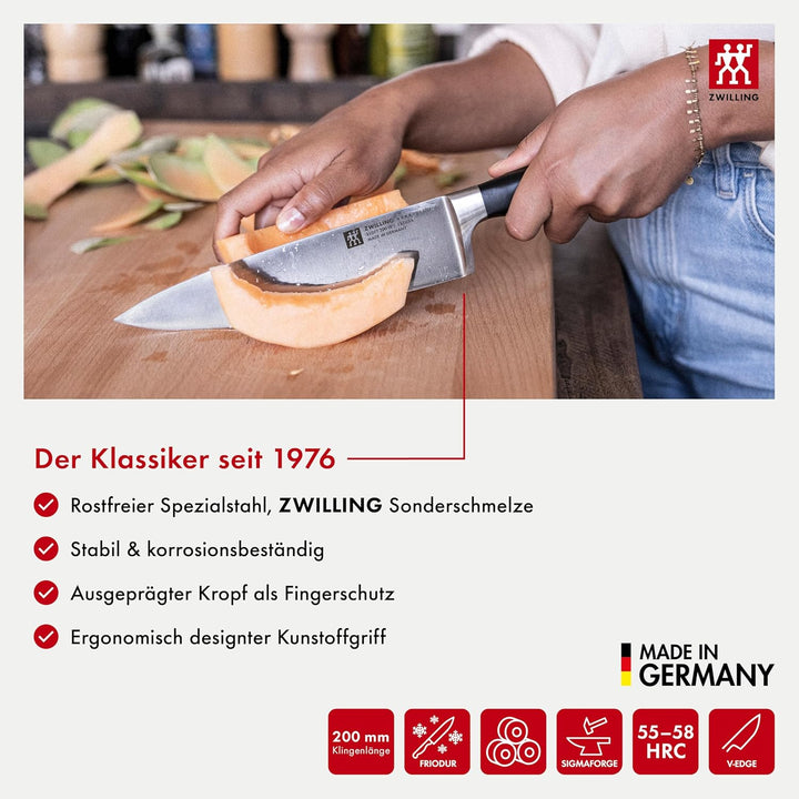 ZWILLING 1002238 Messer-Set, 3-tlg., Spick-/Garniermesser, Fleischmesser, Kochmesser, Rostfreier Spe