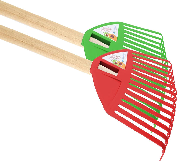 vom Pullach Hof Kinder Rechen Laubrechen 2er Set für Garten Sandkasten Kinderrechen Gartenwerkzeug L