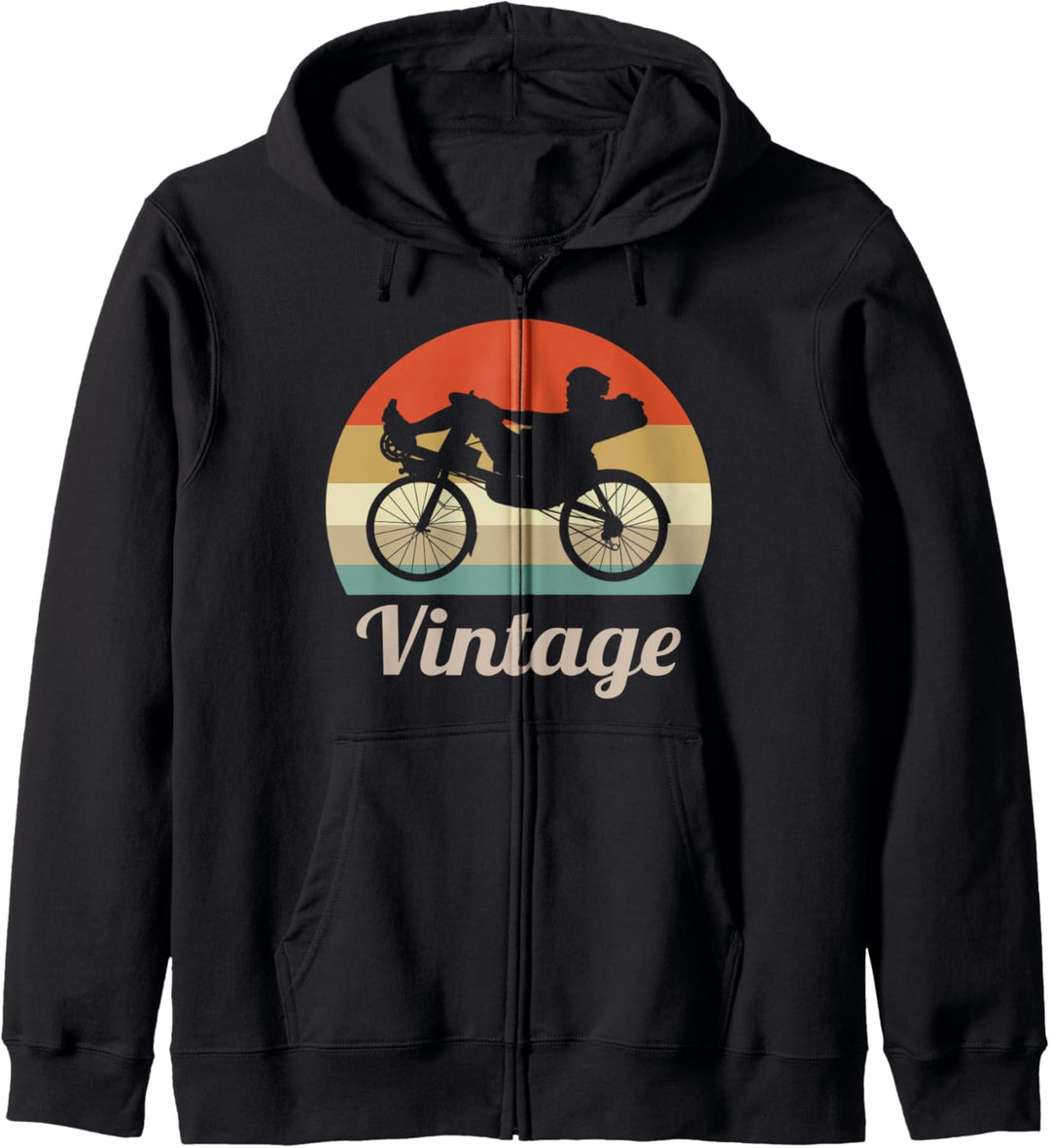 Liegerad Liegefahrrad Fahrrad Fahren Radsport Retro Vintage Kapuzenjacke