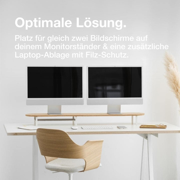 Woodcessories Monitorständer Holz 2 Monitore Eiche - Ergonomisch Schreibtisch Monitorerhöhung / Bild