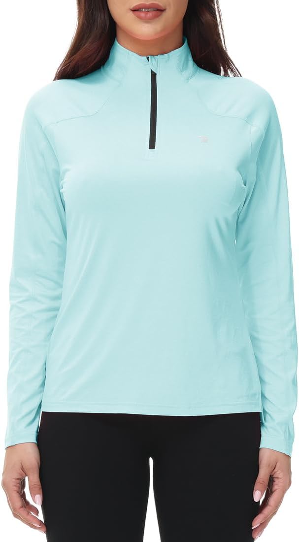 donhobo Damen Sport Shirt Langarm T-Shirt Schnelltrocknend Gym Yoga Fitness Training Laufshirt mit 1