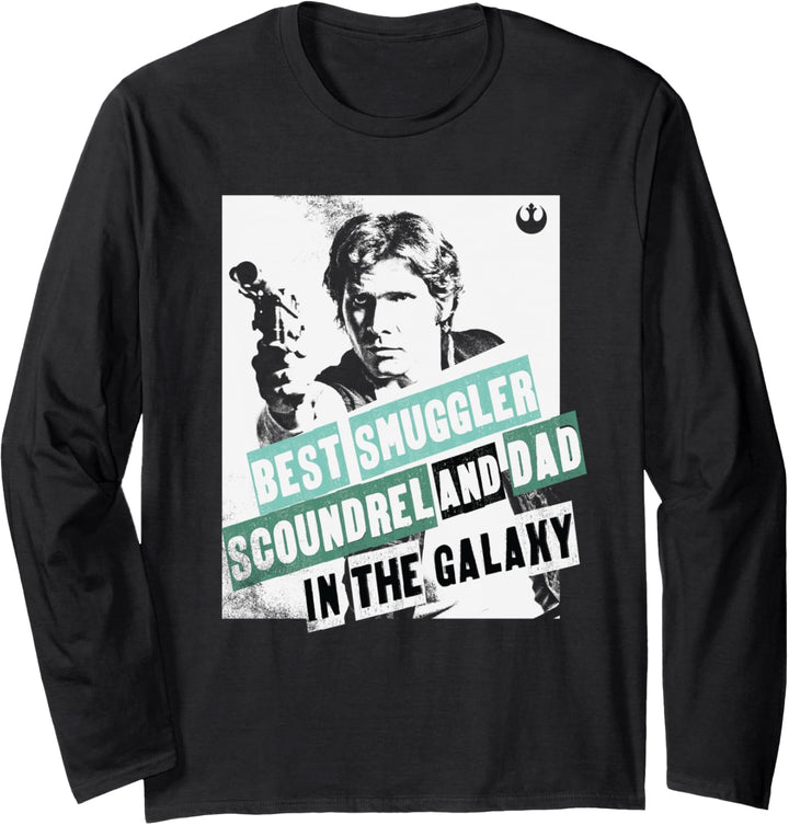 Star Wars Han Solo Best Dad in the Galaxy Father's Day Langarmshirt