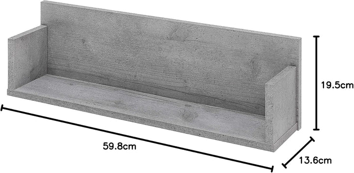 Schildmeyer Bello Regal 137002, Holzwerkstoff, steingrau, 59,8/13,6/19,5 cm (B/T/H)