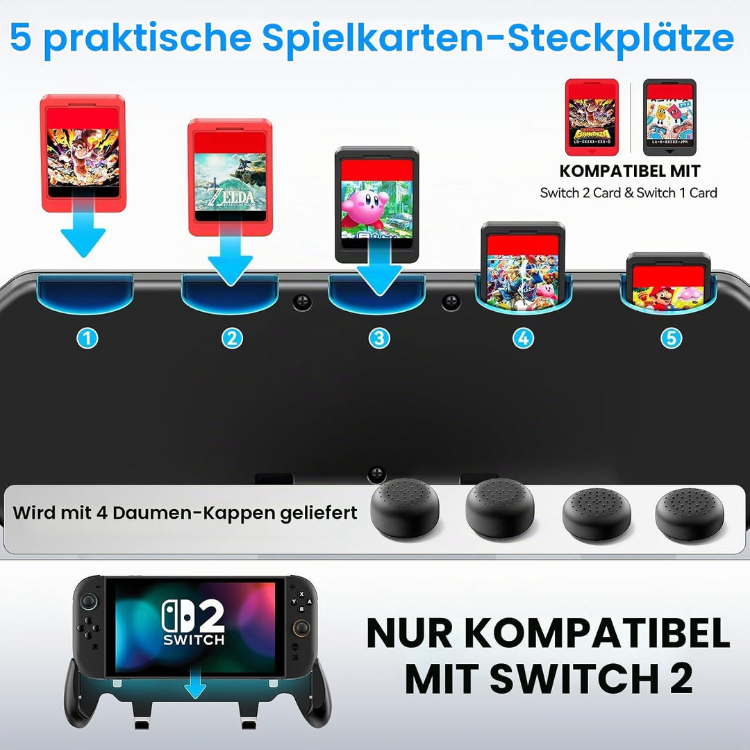 OIVO Switch 2 Grip Case mit verstellbarem Ständer, Ergonomischer Switch 2 Griff kompatibel mit Ninte