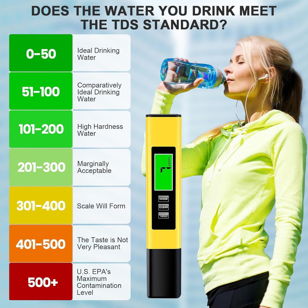 4-in-1-Wasserqualitätstester, TDS EC Temperaturmesser mit LCD-Display, Sonde aus Titan für Trinkwass