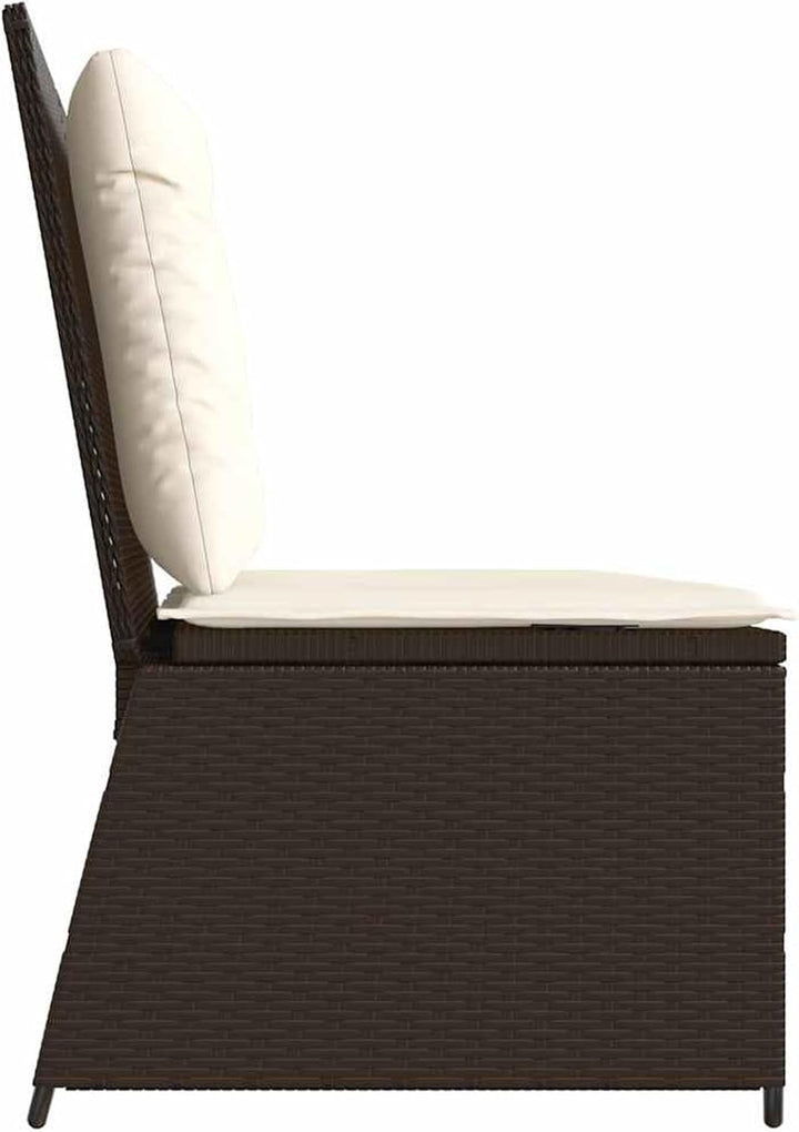 Homgoday Gartenliegebank mit Verstellbarer Rückenlehne - Poly-Rattan, Braun, 108 cm Sitzfläche, für