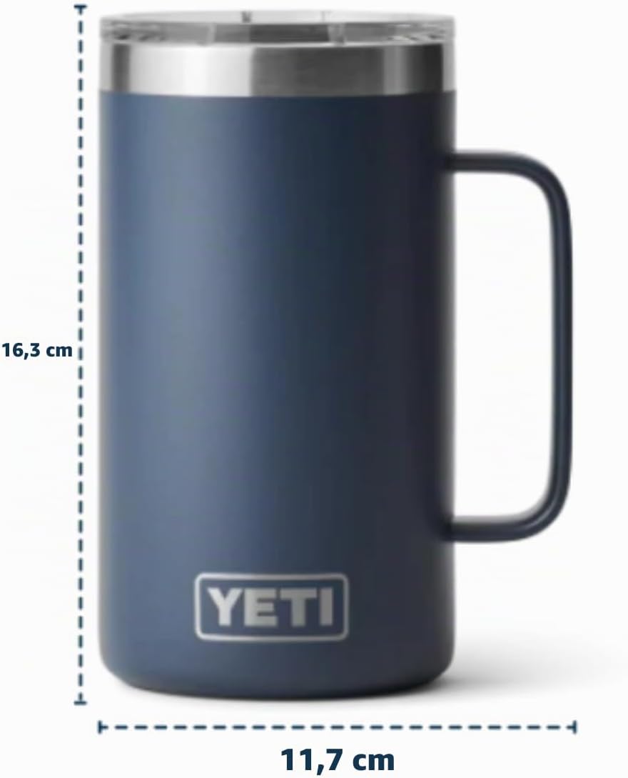 YETI Rambler Krug, Edelstahl, Black, 24oz (710ml), Black