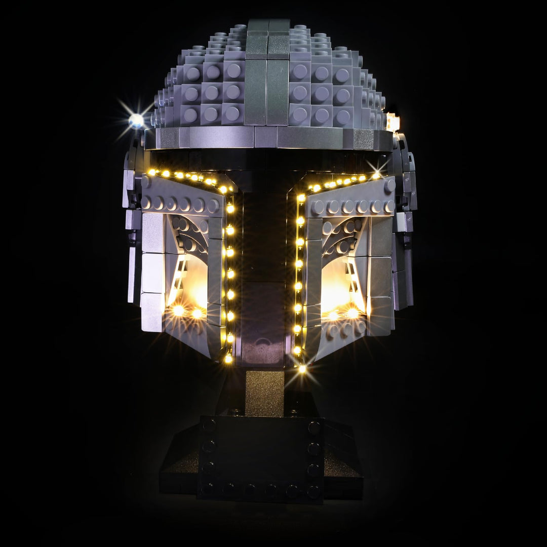 LED Lichtset kompatibel mit LEGO 75328 Star Wars Der Mandalorianer Helm – Beleuchtungsset für Helm-M