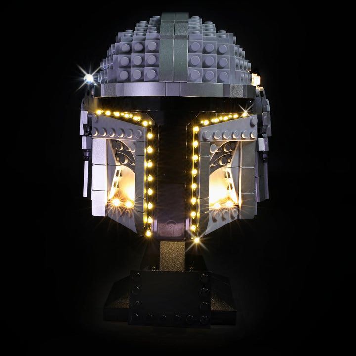 LED Lichtset kompatibel mit LEGO 75328 Star Wars Der Mandalorianer Helm – Beleuchtungsset für Helm-M