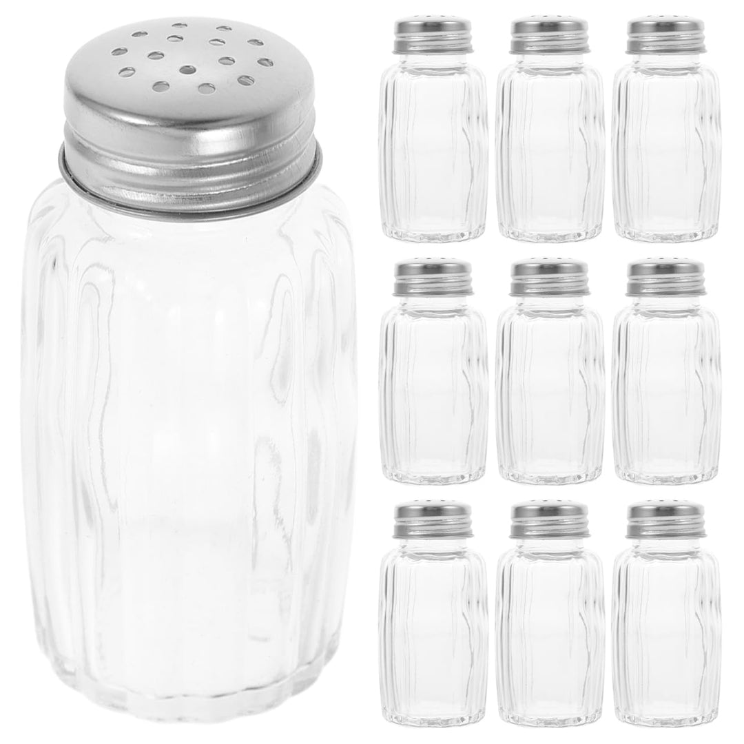 iplusmile Salz- Und Pfefferstreuer Set Aus Glas 10 Stück Mit Edelstahldeckel 1.6 Zoll Hohe Runde Gew
