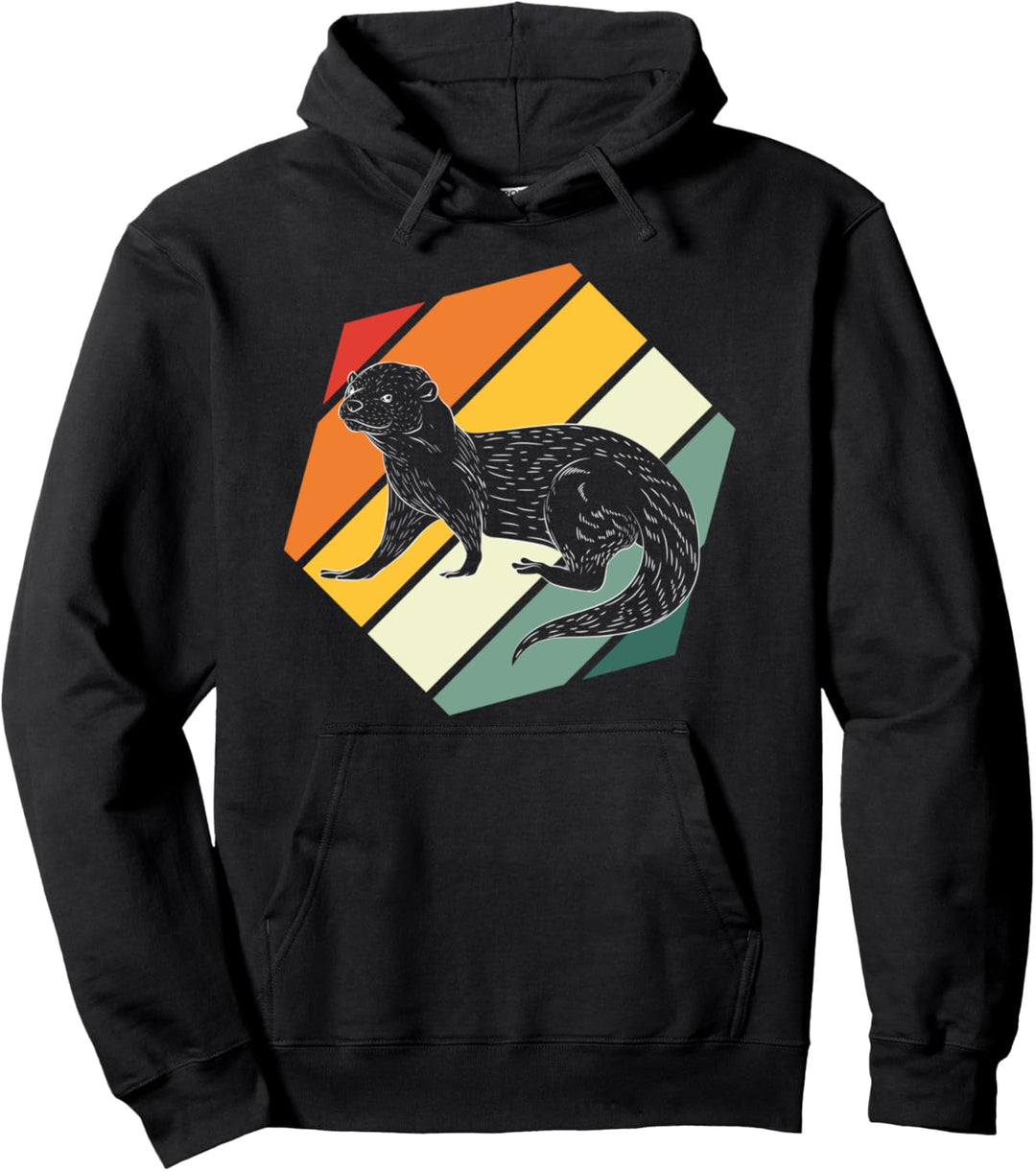 Riesenotter Zoo Tier Seeotter Retro Tiermotiv Otter Pullover Hoodie