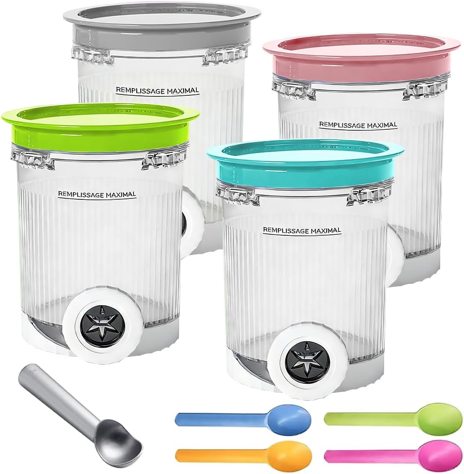 Behälter für Ninja Creami Swirl NC700 NC701EU Serie, Afenau 4 Stück BPA-Frei Eisbehälter mit SwirlDe