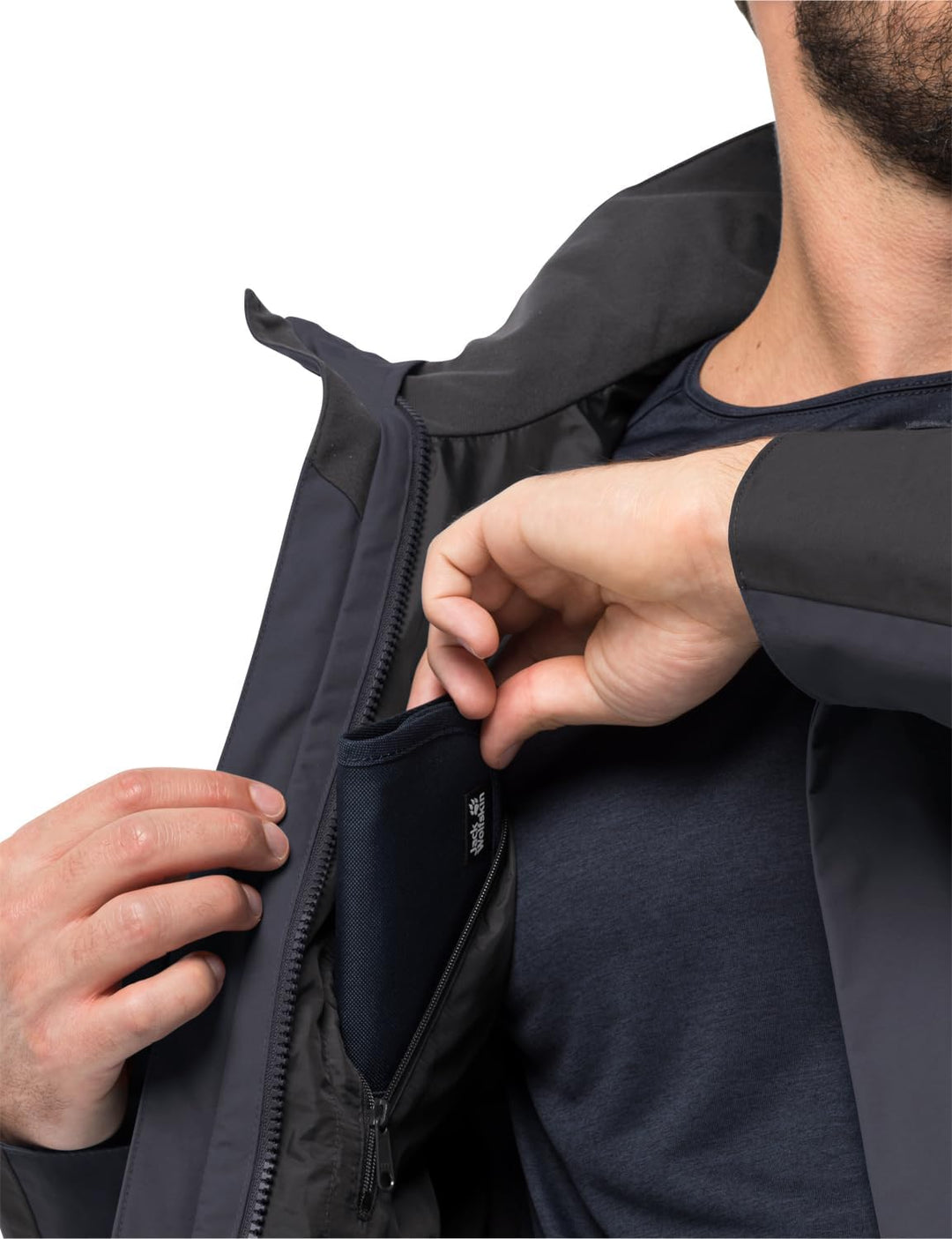 Jack Wolfskin Herren Jasper Flex Men Wetterschutzjacke L ebony, L ebony