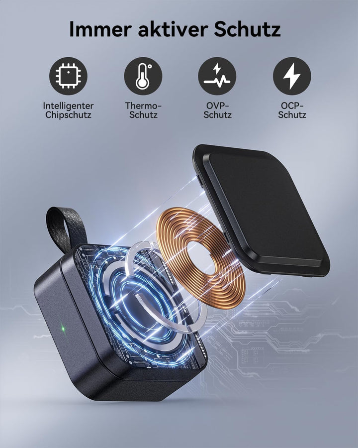 3-in-1 Ladestation für Apple, Magnetisches Faltbares Kabelloses Ladegerät mit Mag-Safe für iPhone Ai
