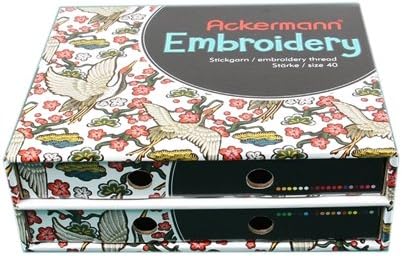 Ackermann® Embroidery Box - Stickgarn, 36 Farben á 260m, Stärke 40