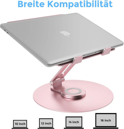 Epherie Laptop Ständer mit 360° drehbarem rundem Basis, Höhenverstellbarer ergonomischer Laptopständ