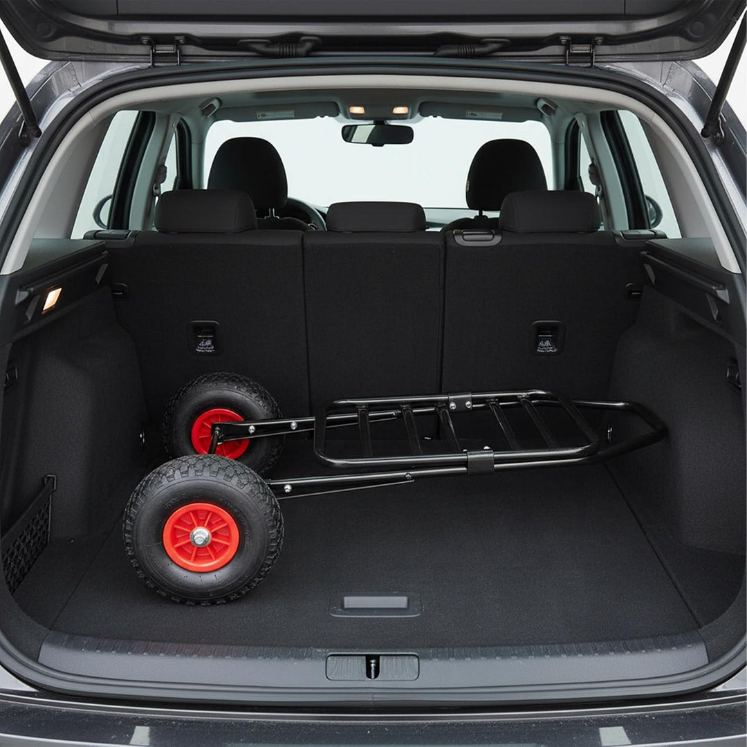 Relaxdays Transportwagen, klappbarer Rollwagen, HBT: 102x50x37 cm, luftbereift, bis 80 kg, Lastenwag