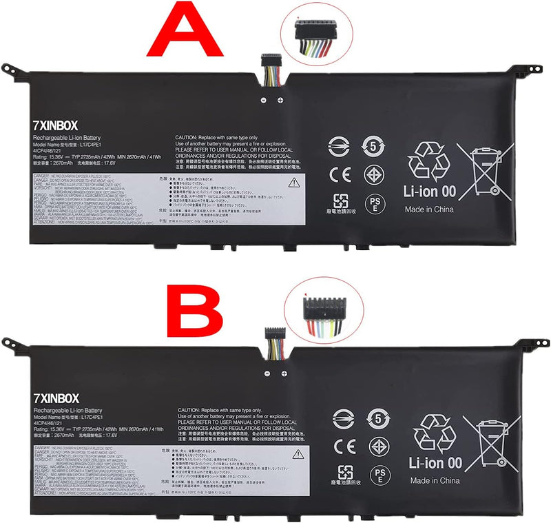 7XINbox 15.36V 42Wh 5B10R32748 928QA232H L17C4PE1 L17M4PE1 L17S4PE1 Laptop Akku Ersatz für Lenovo Id