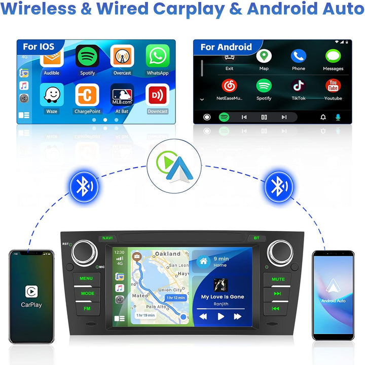[Android 15 2G+64G] Inefala Autoradio für BMW E90 2005-2012, Wireless Carplay & Android Auto, 7" Tou
