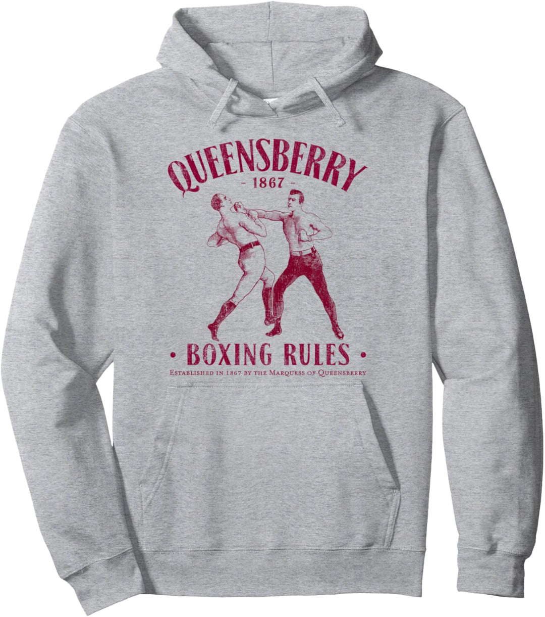 Distressed Vintage Boxing Gift - Queensbury Boxing Rules Pullover Hoodie
