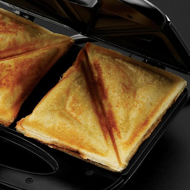 Russell Hobbs Sandwichmaker [Antihaftbeschichtete & extra tiefe Platten] Sandwichtoaster (Ideal für