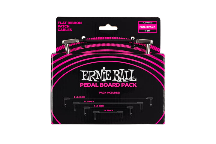 Ernie Ball Flachband-Patchkabel Pedalboard, Multi-Pack Schwarz Pedalboard Multipack, Schwarz Pedalbo