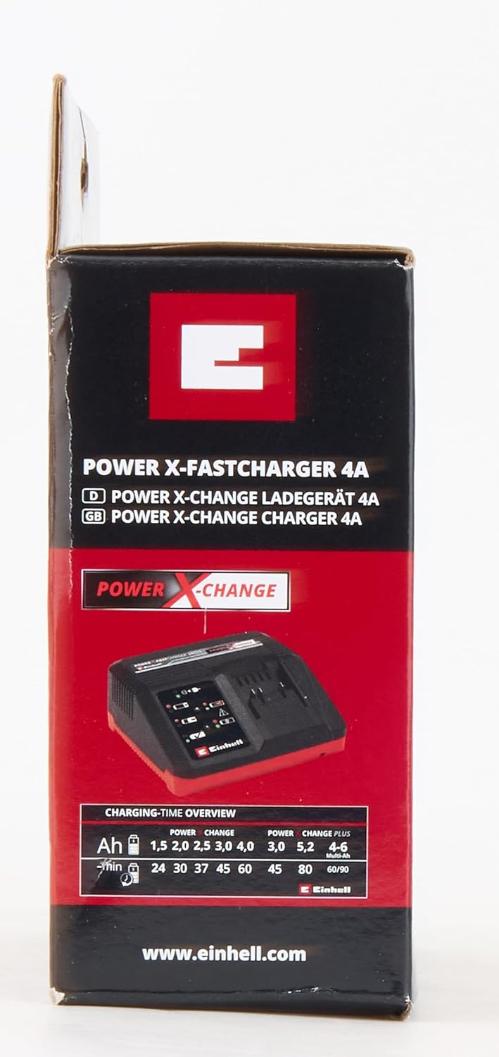 Original Einhell Power X-Fastcharger 4A (Li-Ion, für alle Power X-Change Akkus verwendbar, 4-Ampere