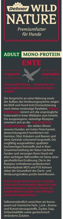 Dehner Wild Nature Hundefutter Mono Protein, Trockenfutter getreidefrei / zuckerfrei, für ausgewachs
