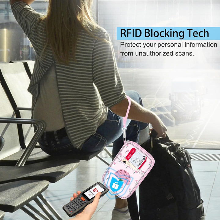 FINTIE Reisepass Tasche Familie Reiseorganizer, RFID-Blockier Wasserdicht Handytasche Reisepasshülle