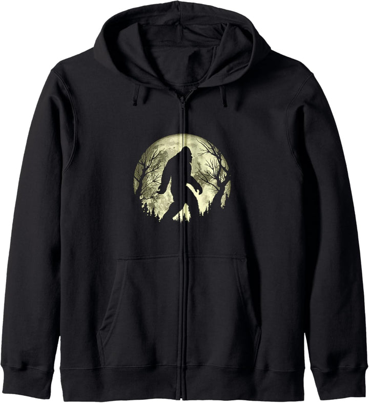 Creepy Trees & Bigfoot Funny Full Moon Night Graphic Kapuzenjacke