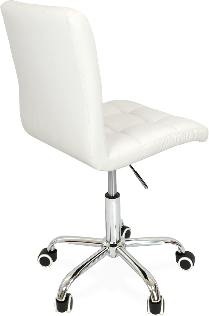 Drehstuhl Bürostuhl Schreibtischstuhl Höhenverstellbarer PC Stuhl Ergonomisch - Weiss, Weiss