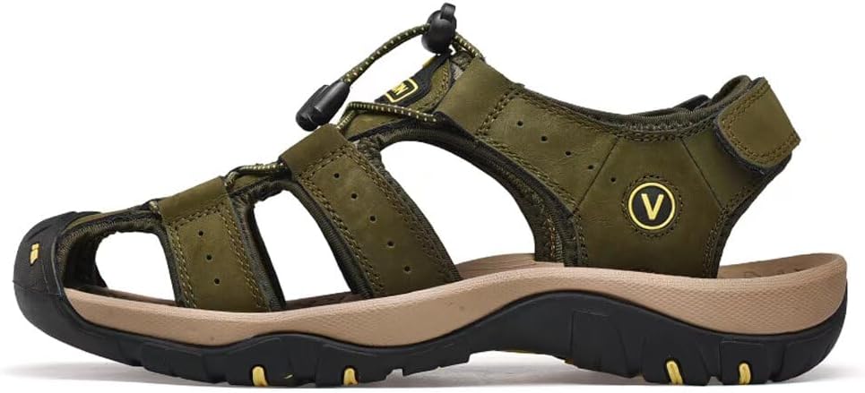 Sandalen Herren Leder Strand Wandersandale Trekkingsandalen Outdoorschuhe Sommer Freizeitschuhe Wand