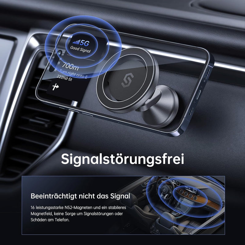 SYNCWIRE Handyhalterung Auto für MagSafe Autohalterung Starke Magneten Auto Handyhalterung Magnetisc